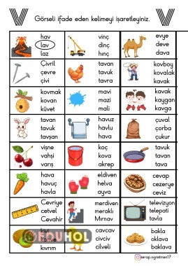V GÖRSELE UGUN KELİME SEÇME