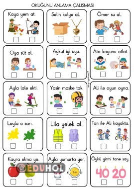 Y sesi  kısa cümlelerle okuduğunu anlama