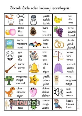 Z görsele uygun kelimeyi seçme