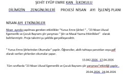 DİLİMİZİN ZENGİNLİKLERİ NİSAN AYI PLANI