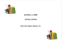 3.SINIF İHTİYAÇ LİSTESİ