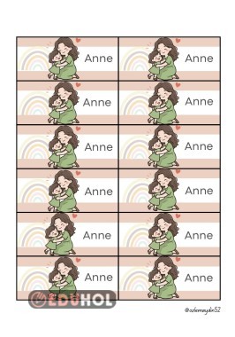 Anne - defter yapıştırması 12’li