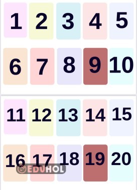 1’ den 100’ e kadar Sayı Kartları