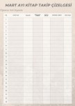 Mart ayı kitap takip çizelgesi