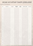 Ocak Ayı Kitap Takip Çizelgesi