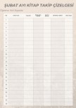 Şubat Ayı Kitap Takip Çizelgesi