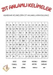 Zıt Anlamlı Kelimeler Bulmaca