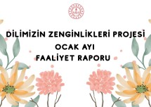 Dilimizin zenginlikleri Ocak Ayı Faaliyet Raporu KAPAK