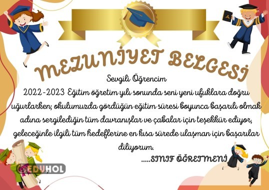 Mezuniyet Belgesi · Eduhol - Etkinlik İndir Oyun Oyna Test Çöz Video İzle