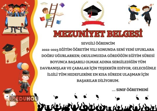 Mezuniyet Belgesi · Eduhol - Etkinlik İndir Oyun Oyna Test Çöz Video İzle