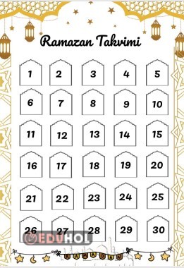 Ramazan Takvimi Şablonu