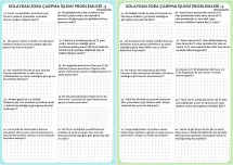 3. Sınıf Kolaydan Zora Çarpma İşlemi Problemleri 3-4