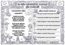 Cumhuriyet Bayramı boyamalı, okuma anlama ve şiir