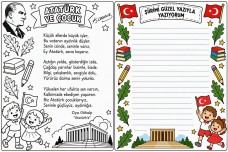Cumhuriyet Bayramı şiir yazma ve boyama 2