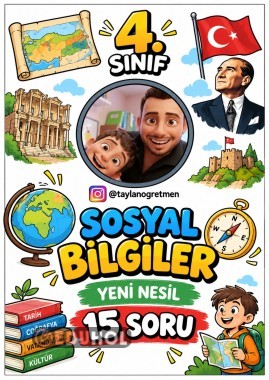 4.Sınıf Sosyal Bilgiler Yeni Nesil 15 soru tarama sınavı