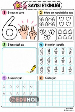 6 SAYISI ETKİNLİĞİ (MATEMATİK DEFTERİ İÇİN)