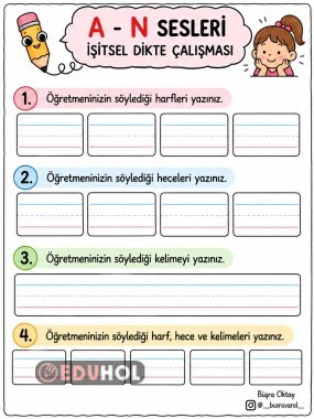 A-N SESLERİ İŞİTSEL DİKTE ÇALIŞMASI