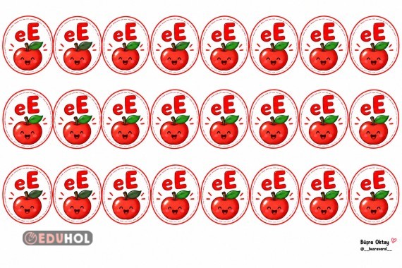 Ee SESİ ELMA GÖRSELİ (24 KİŞİLİK)