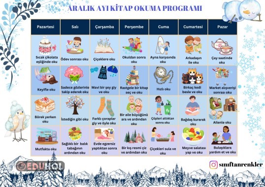 ARALIK AYI KİTAP OKUMA PROGRAMI
