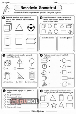Geometrik şekiller geometrik cisimler etkinliği