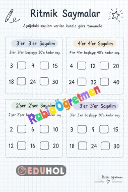 İkişer, üçer, dörder ritmik sayma