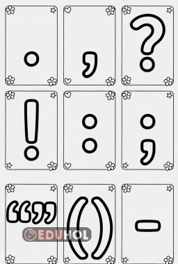 Noktalama işaretleri deftere yapıştırma