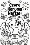 Çevre Koruma haftası boyama sayfası