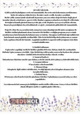 Yıl sonu veli mektubu
