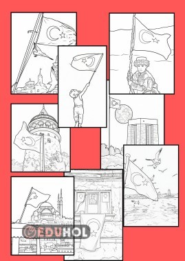 İlk Dersimiz Bayrak Sevgisi Boyama Sayfaları