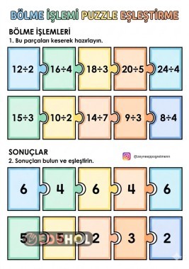 2. Sınıf Bölme İşlemi Yapboz Oyunu
