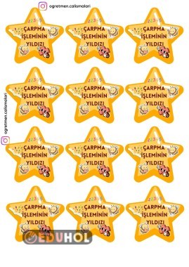 Çarpma İşlemi için Motivasyon Rozeti