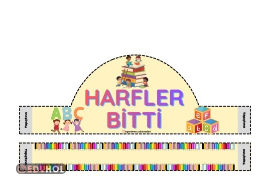 Harfler Bitti Taç Etkinliği (Renkli ve Renksiz)