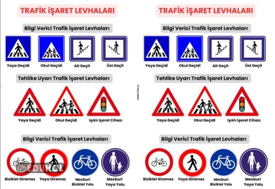 trafik işaret levhaları defter notu