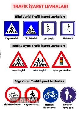 trafik işaretleri deftere yapıştırmak için görsel