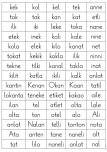 a,n,e,t,i,l,o,k sesleri kelime tablosu