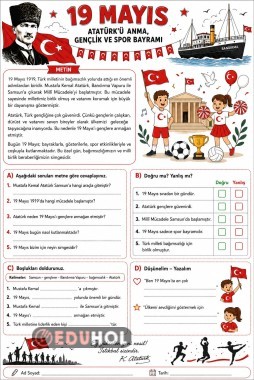 19 Mayıs Atatürk'ü Anma, Gençlik ve Spor Bayramı Okuma Anlama Metni