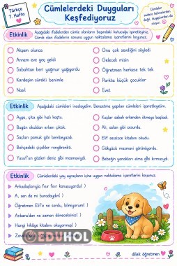 3.sınıf Türkçe dersi Cümle bilgisi