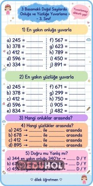 Onluk ve yüzlüğe yuvarlama tekrar