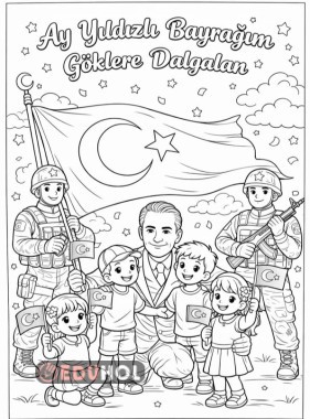 ÖĞRETMEN VE ÖĞRENCİLER BAYRAK SEVGİSİ