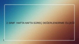 2. Sınıf 16. Hafta Türkçe Dersi Değerlendirme Ölçeği