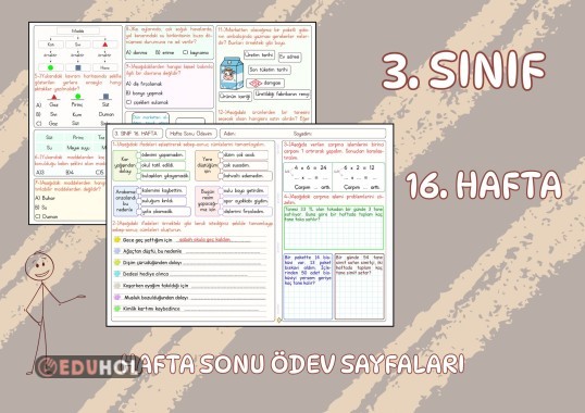 (3. Sınıf 16. Hafta) Hafta Sonu Ödevi (Yatay A4)