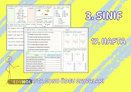(3. Sınıf 17. Hafta) Hafta Sonu Ödevi (Yatay A4)