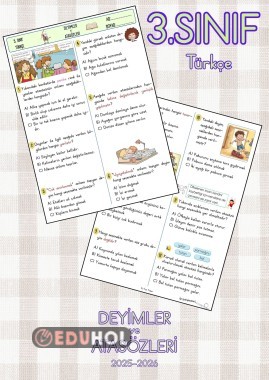 3. Sınıf Türkçe “Deyimler ve Atasözleri” Testi
