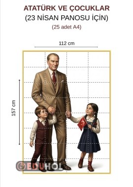 “ATATÜRK VE ÇOCUKLAR” 23 Nisan Pano Görseli (25 parça)