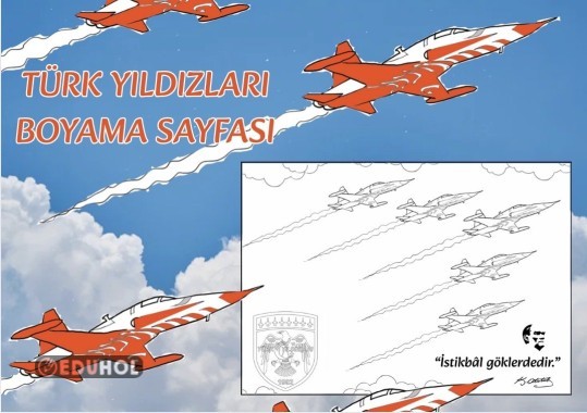 “TÜRK YILDIZLARI” Boyama Sayfası
