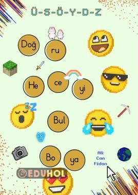 “Ü-S-Ö-Y-D-Z” Doğru Heceyi Bul Boya ( toplam 72 kelime)