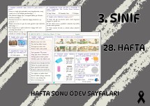 (3. Sınıf 28. Hafta) Hafta Sonu Ödevi (Yatay A4)