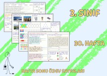 (3. Sınıf 30. Hafta) Hafta Sonu Ödevi (Yatay A4)