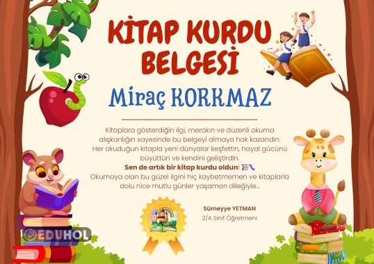 Kitap Kurdu Belgesi Okuma Belgesi