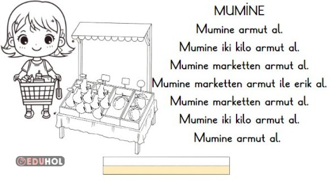M sesi boya yaz hızlı okuma metni MARKET @sinifguncesi